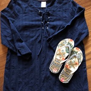 Navy swim coverup/dress